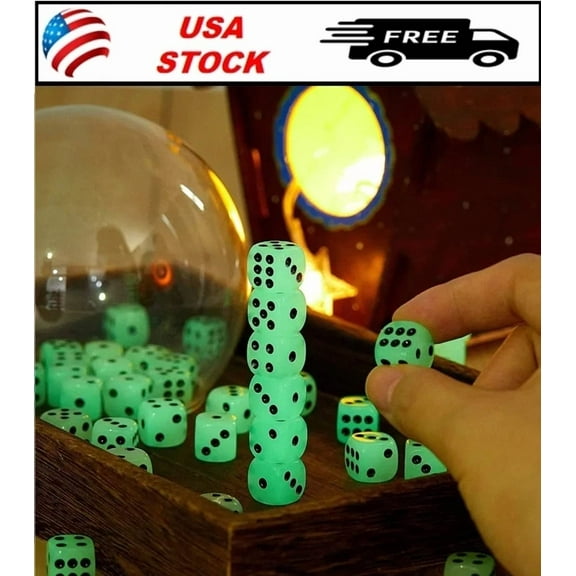 KNACK- Glow In The Dark Dice Set - 40 Pieces, Perfect For Gaming