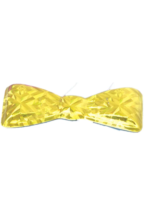 - Gold Mylar Cool Bow Tie Butler Doctor Gangster Clown Nerd Costume Accessory