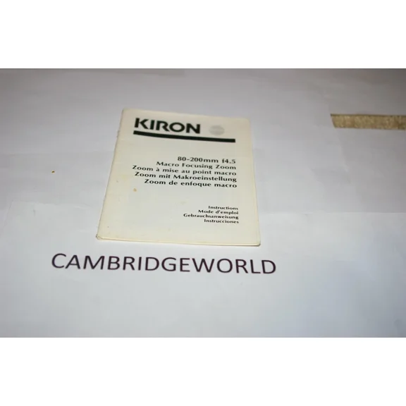 KNACK- Kiron 80-200Mm F4.5 Macro Focusing Zoom Lens Instruction Manual New Original