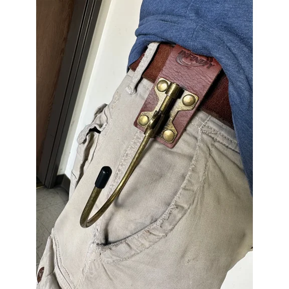 KNACK - Leather Belt Loop Metal Float Hook Painter Electrician Drill Hanger Tool Holder