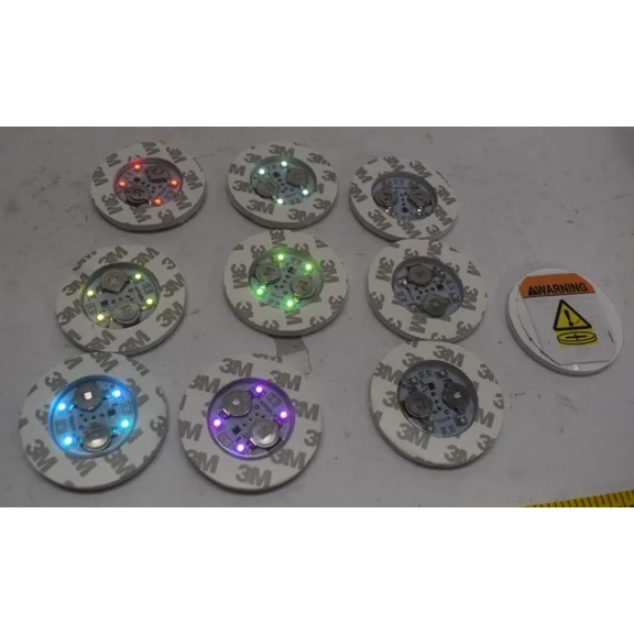 KNACK - Led Drink Coaster Stickers 2-3/8" Light Up Drink Bottles Cups Party Rave 10 Pack