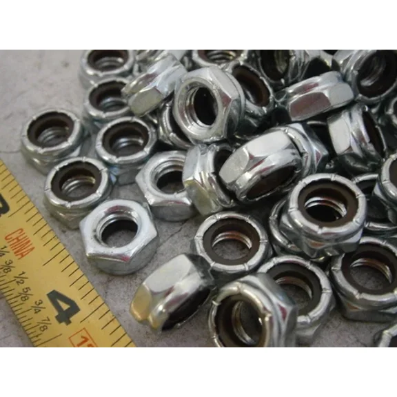 KNACK - Lock Nuts 5/16-18 Thin Pattern Nylon Insert Steel Zinc Plated Lot Of 50 #5387