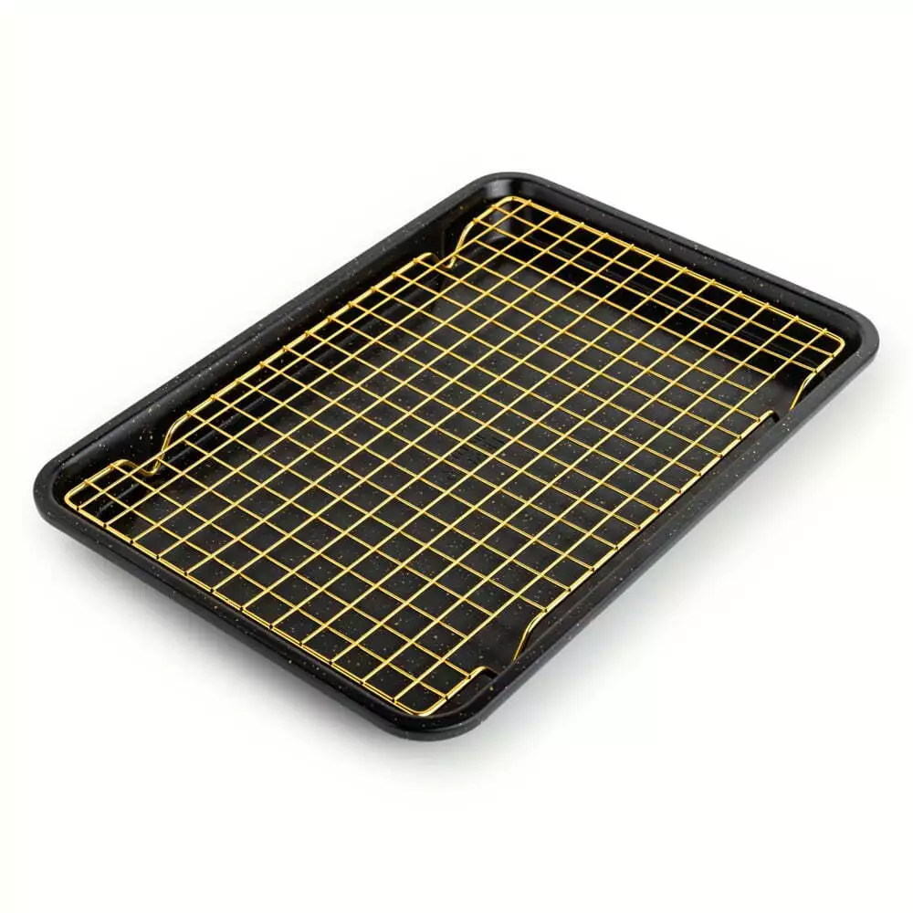 KNACK - Non-Stick Baking Sheet With Gold Cooling Rack