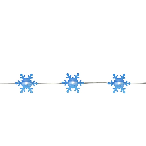 KNACK - Northlight 20Ct Warm White Snowflake Led Patio String Lights, 6 Ft Copper Wire