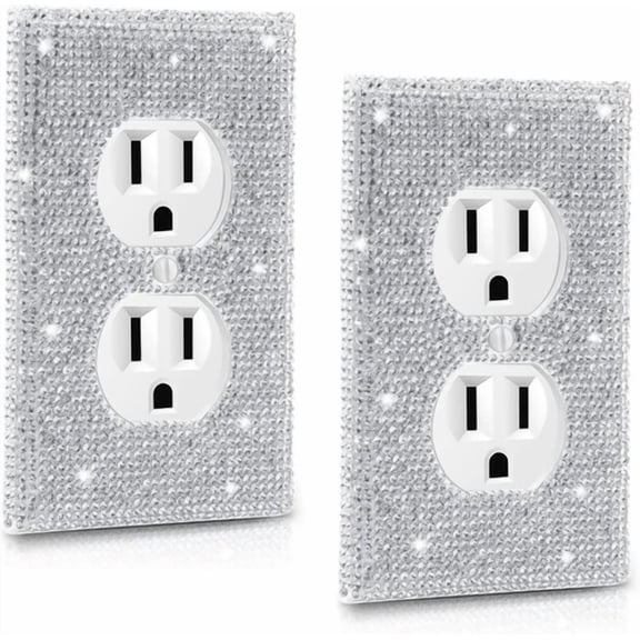 KNACK - Outlet Covers.2 Pack Shiny Rhinestones Wall Plate Rhinestones Light Switch Cover