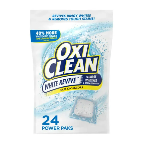 KNACK - Oxiclean White Revive Laundry Whitener&Laundry Stain Remover Power Paks 24 Ct