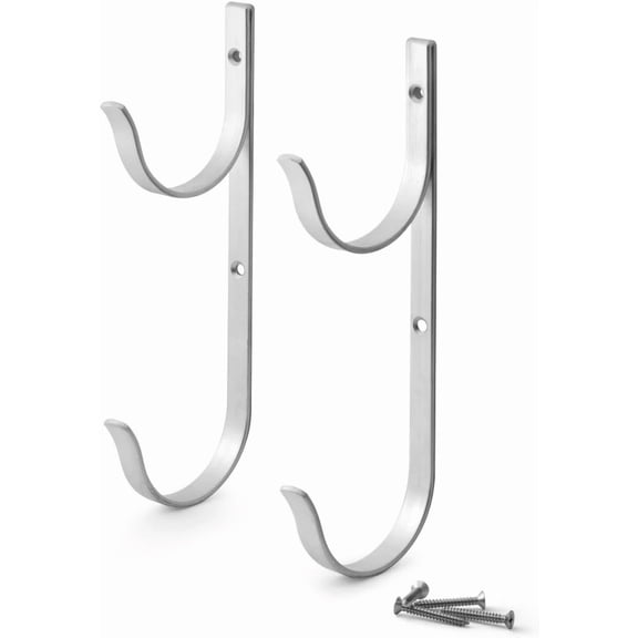 KNACK - Pool Pole Hanger Premium 2Pc Aluminium Holder Set, Ideal Hooks For Telescopic Po