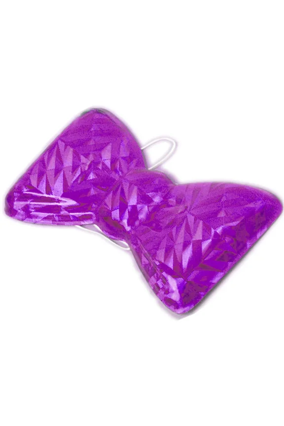 - Purple Mylar Cool Bow Tie Butler Doctor Gangster Clown Nerd Costume Accessory