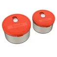 thumbnail image 1 of KNACK - Qg Set Of 2 Round Shape Plastic Food Storage Container With Lid 40 & 24 Oz Red, 1 of 2
