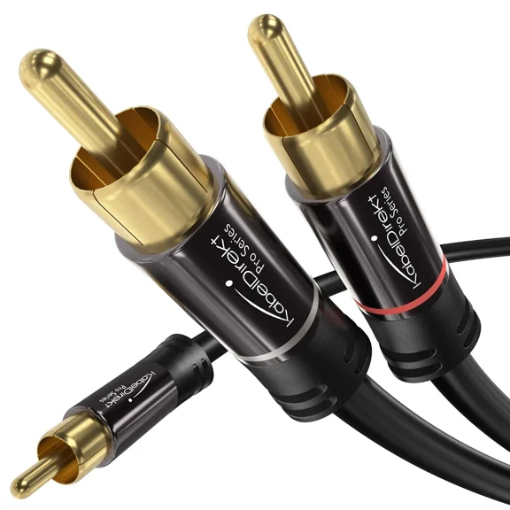 KNACK -  Rca/Phono Y Cable  6Ft Short  1 To 2 Rca/Phono, Stereo Audio Cable (Coax, Ma