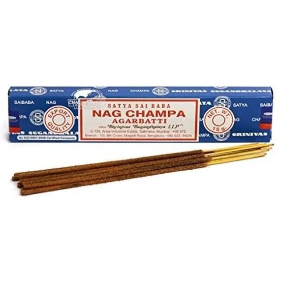 KNACK - Satya Sai Baba Nag Champa Original Incense Sticks 180G Full Box Dozen Pack