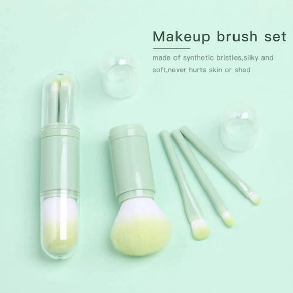 KNACK- Small Makeup Brush Set 4 In 1 Portable Travel Lip Highlight Mini Facial Cosmetic