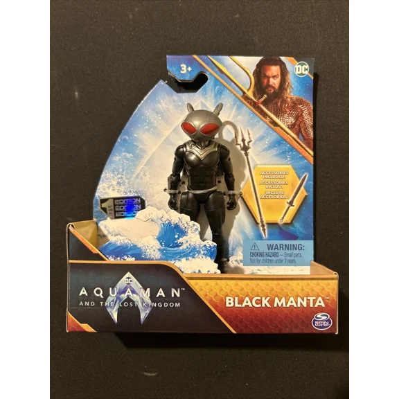 KNACK- Spin Master- 1St Edition Black Manta Action Figure And Accessories