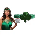 thumbnail image 1 of KNACK- St Patrick'S Day Shamrock Hairband Sequin Clover Headband Elastic Hair Accessory, 1 of 6
