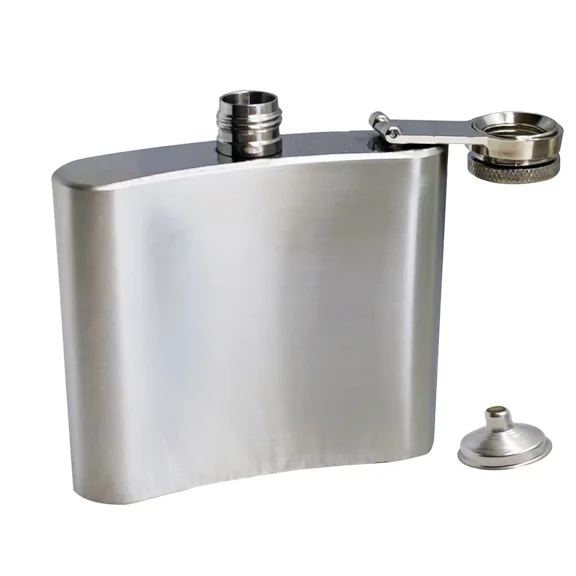 KNACK- Stainless Steel Alcohol Pocket Flask With Portable Funnel 3.1"H*3.5"W Portable