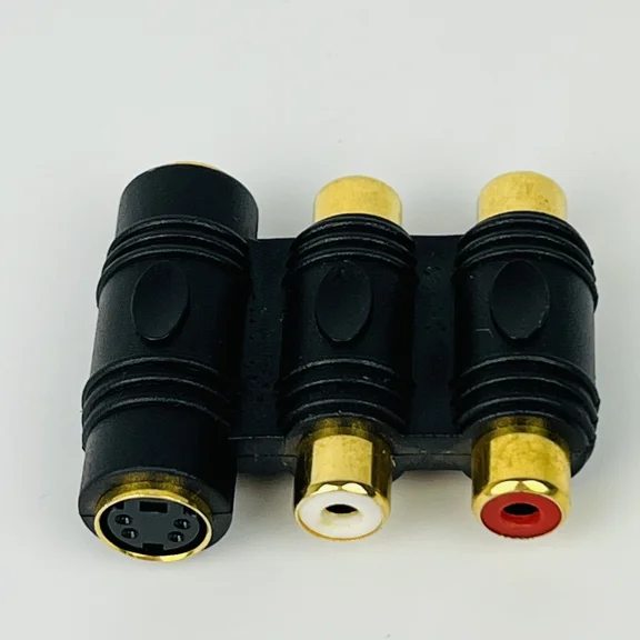 KNACK- Stereo Audio Rca & S-Video Coupler Joiner Socket Video Connector 4 Pin Mini-Din