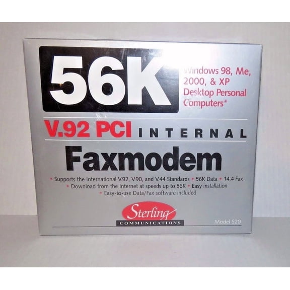 KNACK - Sterling Model S20 56K Faxmodem V.92 Pci Internal New In Sealed Box!