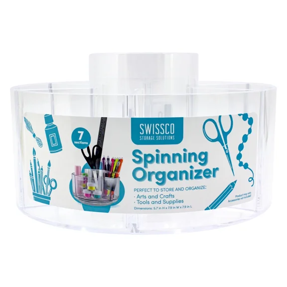KNACK - Swissco Spinning Arts And Crafts Storage Caddy Organizer, Rotating, Clear
