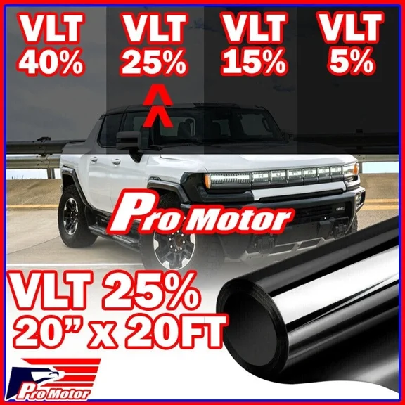 KNACK - Uncut Window Roll Tint Film 25% Vlt 20" 240" 20' Ft Home Commercial Office Pc