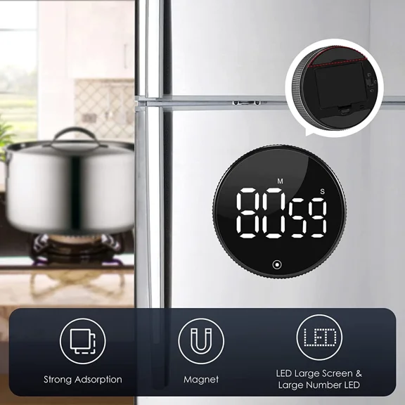 KNACK - Usa Led Digital Timer Magnetic Yoga Countdown Stopwatch Kitchen Cooking Alarms