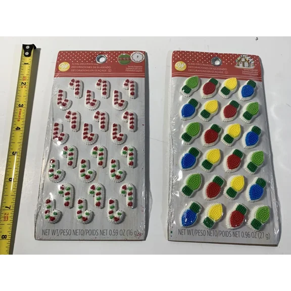 KNACK - Wilton Icing Decorations Light Bulbs & Candy Canes For Decorating Cakes Cupcakes