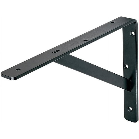 Knape & Vogt L-Bracket 208 - Heavy Duty, Easy Installation - 16", Black, Black Epoxy Coat