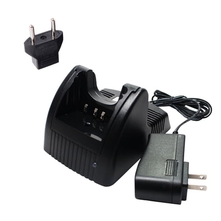 KNB-15, KNB-14 Charger with EU Adapter for Kenwood TK-270, TK-3101, TK-372G, TK-272G, TK-272 Two-Way Radio (100-240V)