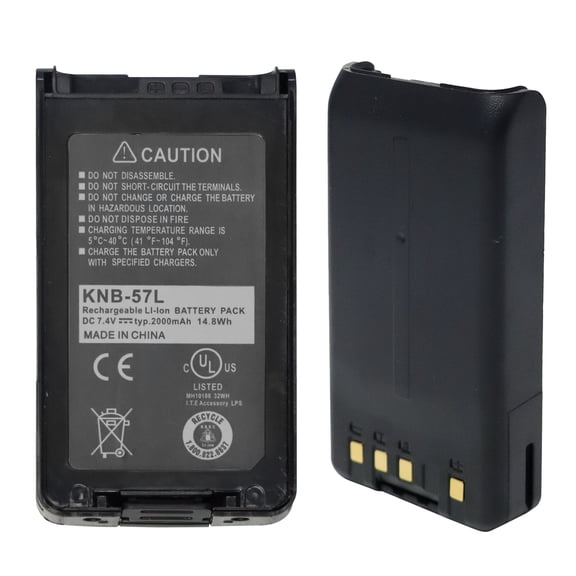 KNB-57L 2000mAh Li-ion Battery Compatible for TK-2140 TK-3140 TK-2170 TK-3170 TK-2160 TK-3160 TK-3360 NX-220 NX-320 Radio KNB-35L KNB-55L KNB-24L - 2PCS