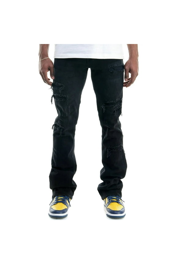 KNDK Men SF-P Skinny Flare Jeans (Black)