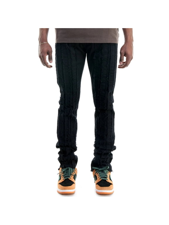 KNDK Men Stacked Fallin Jeans (Black)