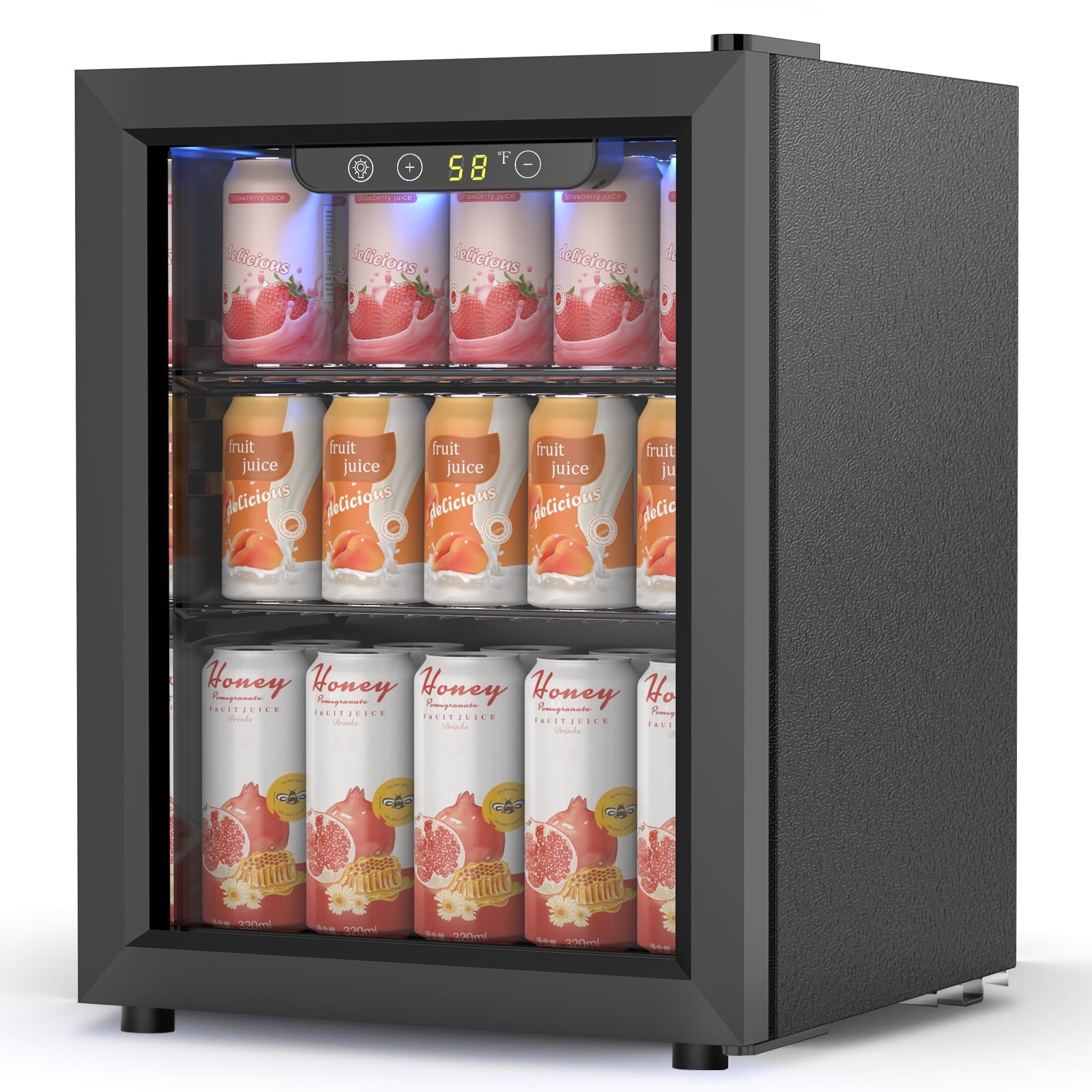 KNDKO 16 Bottle 68 Can Beverage Refrigerator - 1.7 Cu.Ft. Mini Fridge Cooler, Wine Cooler for Home/Office
