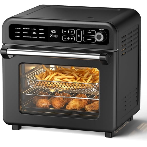 Kndko 19 Quart Air Fryer, Black, 12 Presets, 1700W