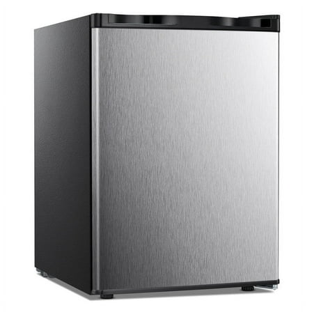 KNDKO 2.6Cu.ft Upright Freezer, Mini Freezer with Reversible Single Door, Removable Shelves, Adjustable Thermostat for Home/Kitchen/Office, Silver