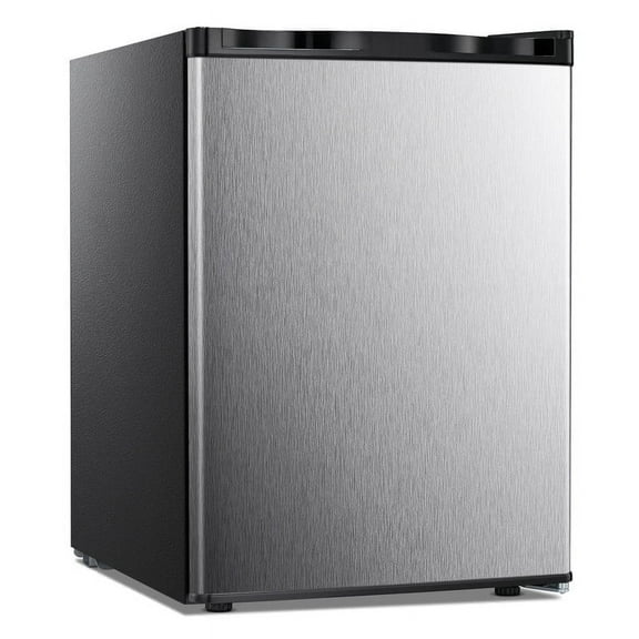 KNDKO 2.6Cu.ft Upright Freezer, Mini Freezer with Reversible Single Door, Removable Shelves, Adjustable Thermostat for Home/Kitchen/Office, Silver