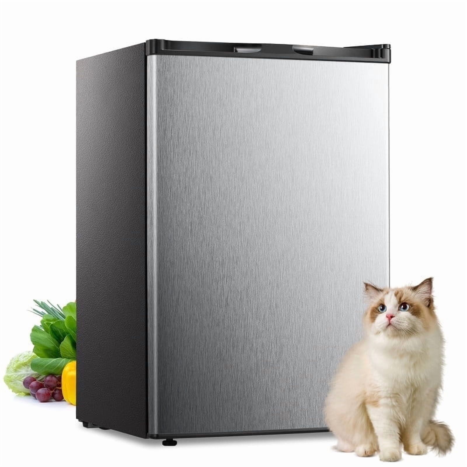 KNDKO 3.2Cu.ft Upright Freezer, Small Freezer with Removable Shelves, Adjustable Thermostat for Home/Kitchen/Office, SILVER