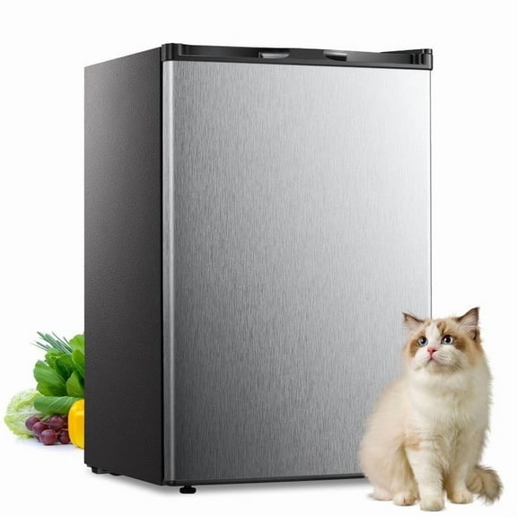 KNDKO 3.2Cu.ft Upright Freezer, Small Freezer with Removable Shelves, Adjustable Thermostat for Home/Kitchen/Office, SILVER