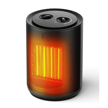 KNDKO 1500W Space Heater, Portable Heater Fan with PTC Ceramic Heater, 2S Rapid Heating for Home/Dorm/Office/Kitchen, Black