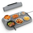 thumbnail image 1 of KNDKO Food Warming Mat, 10s Quick Heat & Adjustable Temperature Control with Overheat Protection, Rollable Portable Design for Parties, Kitchen, Dining, Grey, 1 of 10
