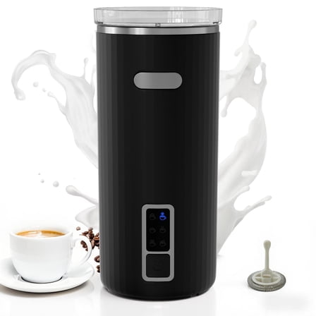 KNDKO Milk Frother, 6-in-1 Electric Milk Steamer, 8.5oz/250ml Automatic Warm and Cold Foam Maker and Milk Warmer for Latte, Cappuccinos, Macchiato, From the Makers of Instant 400W, Black