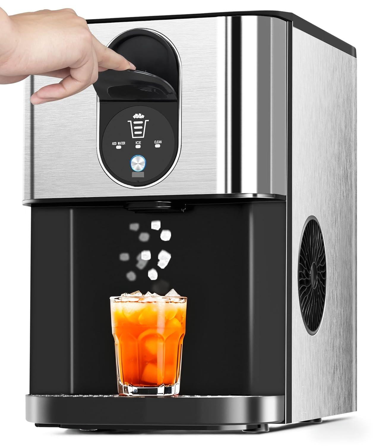 KNDKO Nugget Ice Maker Make Ice Efficiently, Be Ready For Ice Available In 15-20 Mins For 1-2 Cups Of Drink And Make 44 Lbs Ice In 24 Hours, Perfect For Family Party Or Office