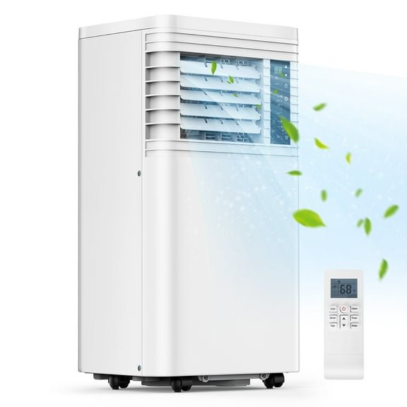 KNDKO Portable Air Conditioner 8000 ASHRAE BTU/6000 BTU DOE 115-Volt Vented Medium Room Portable AC , Remote Included