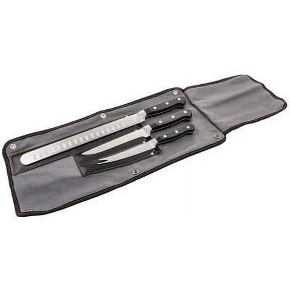 Charbroil Knife Set Black 3 Piece - Stainless Steel Blades - 3 Pc, Black/Silver Residential Use, Standard Application