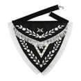 thumbnail image 1 of KNIGHTS TEMPLAR COMMANDERY APRON - TRIANGULAR BLACK VELVET WITH HAND EMBROIDERY & SILVER TASSELS | Elegant Masonic Regalia, 1 of 5