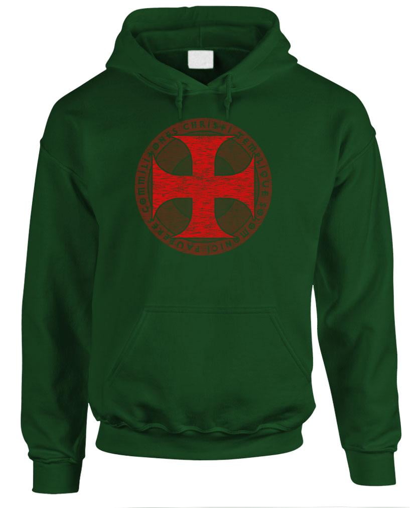 KNIGHTS TEMPLAR Christian Jesus Christ God Fleece Pullover Hoodie Large Forest Walmart