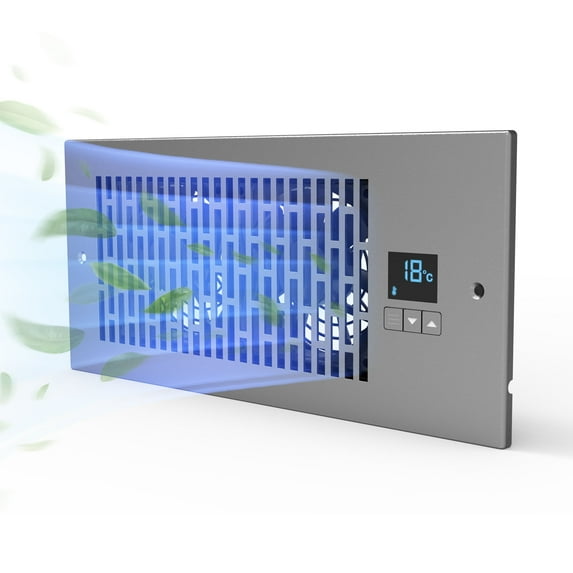 Knine Outdoors Register Boost Fan Aluminum Rectangle Matte Grey Smart Thermostat