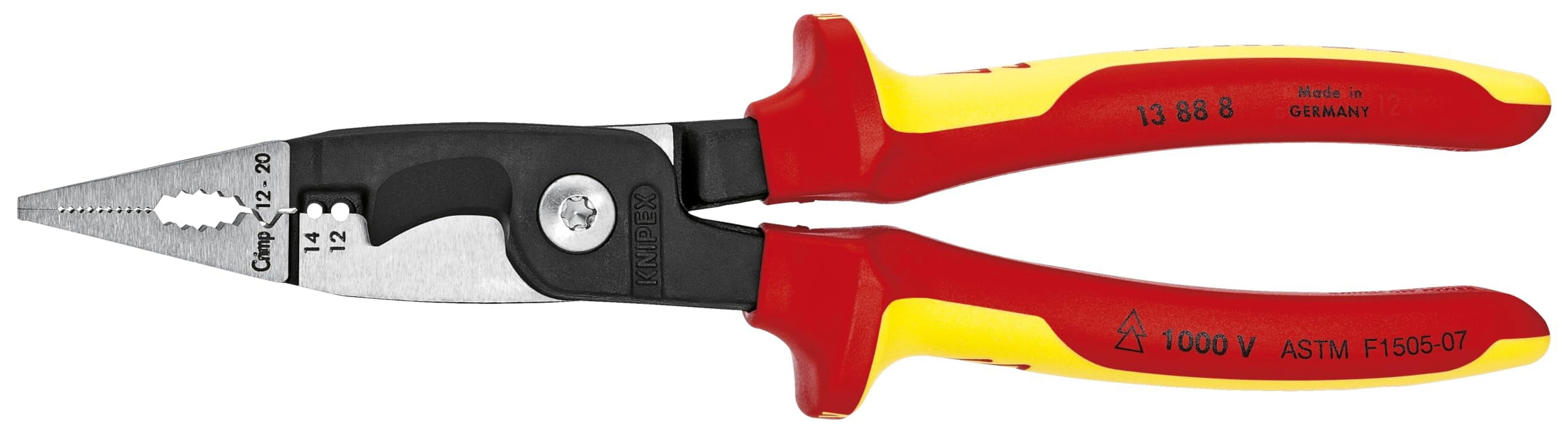 KNIPEX - 13 88 8 US Knipex Tools LP - 13888US Electrical Installation Pliers Red/Yellow 102