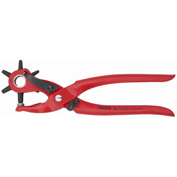 KNIPEX - 90 70 220 Tools - Revolving Punch Pliers (9070220), Red