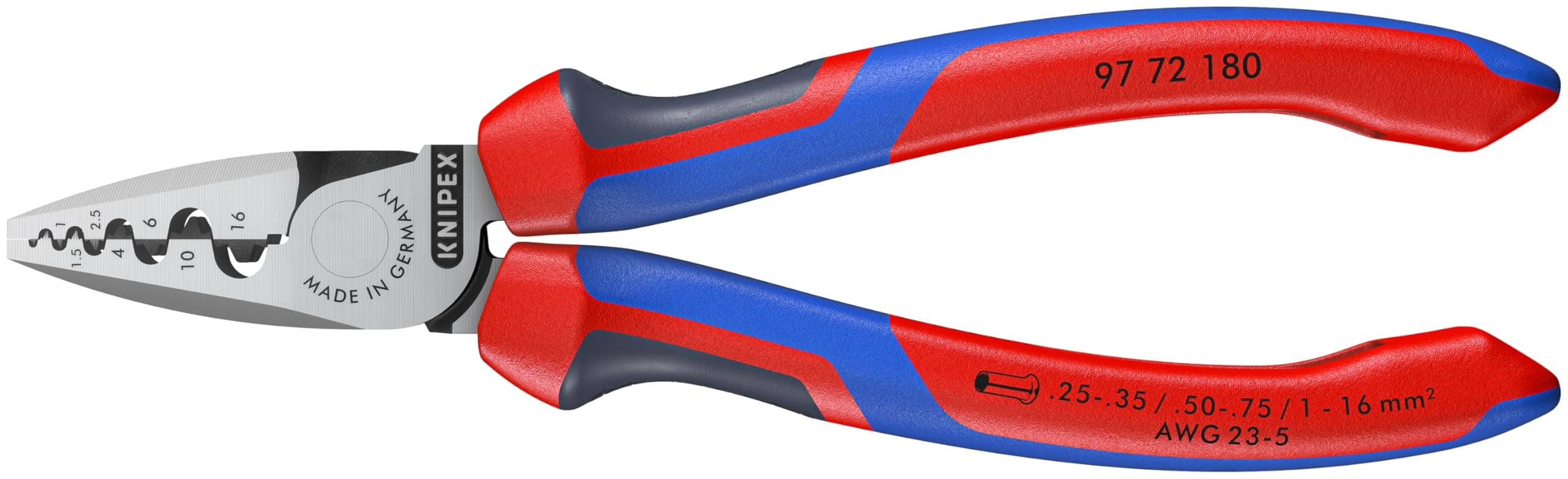 KNIPEX Crimping Pliers for Wire Ferrules,Red CA2