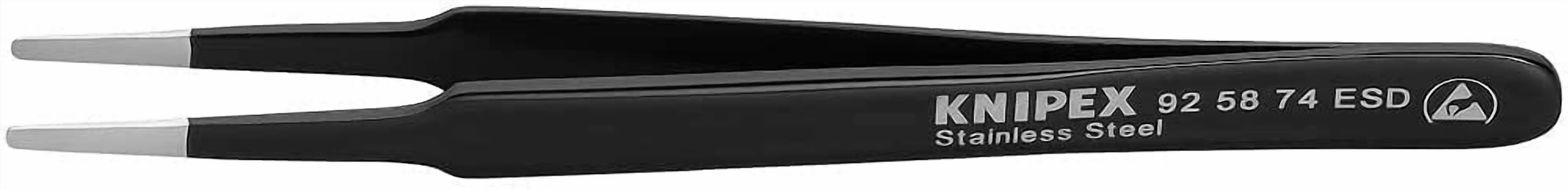 KNIPEX Stainless Steel Gripping Tweezers-Blunt Tips-ESD