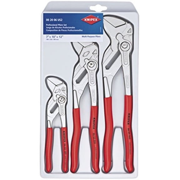KNIPEX Tools 00 20 06 US2, Pliers Wrench 3-Piece Set